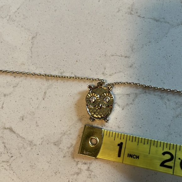 Owl Necklace Gold-tone Crystal Eyed - Picture 6 of 9